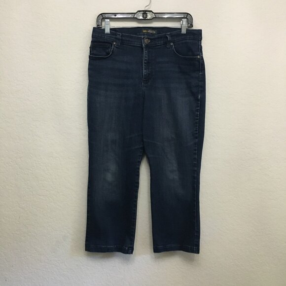LEE Straight Leg Mid Rise Relaxed Fit Cropped Jean Womens Size 30 Medium Wash - Picture 1 of 14
